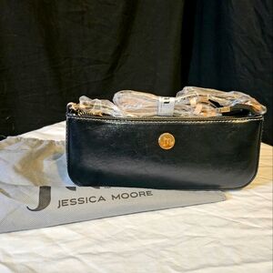 Jessica Moore Black Clutch Bag – New with Tags & Dust Bag | Versatile Crossbody